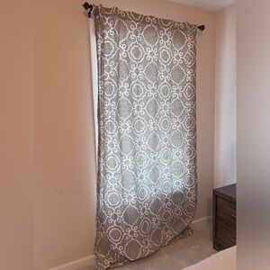 2 long beige curtains 48x86